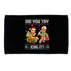 Did You Try Icing It Funny Gingerbread Christmas Holiday Microfiber Hand Towel