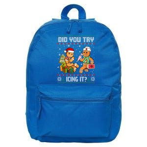 Did You Try Icing It Funny Gingerbread Christmas Holiday 16 in Basic Backpack