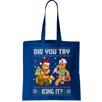 Did You Try Icing It Funny Gingerbread Christmas Holiday Bag