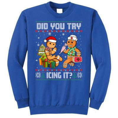 Did You Try Icing It Funny Gingerbread Christmas Holiday Tall Sweatshirt