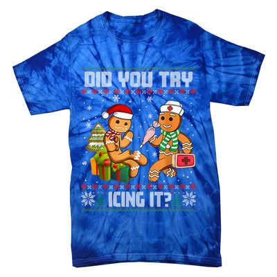 Did You Try Icing It Funny Gingerbread Christmas Holiday Tie-Dye T-Shirt