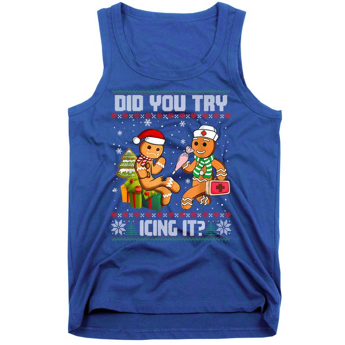 Did You Try Icing It Funny Gingerbread Christmas Holiday Tank Top