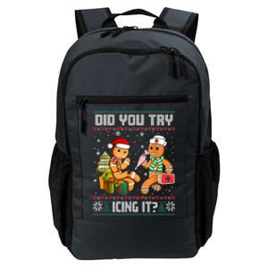 Did You Try Icing It Funny Gingerbread Christmas Holiday Daily Commute Backpack