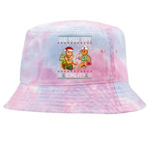 Did You Try Icing It Funny Gingerbread Christmas Holiday Tie-Dyed Bucket Hat