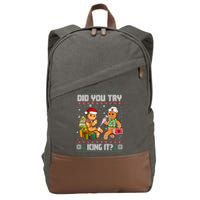 Did You Try Icing It Funny Gingerbread Christmas Holiday Cotton Canvas Backpack