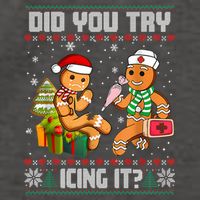 Did You Try Icing It Funny Gingerbread Christmas Holiday Vector Backpack