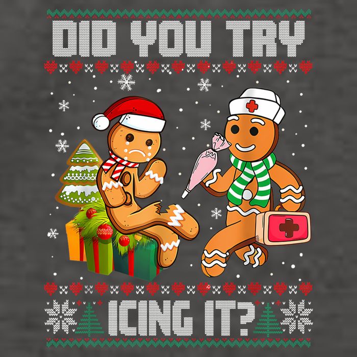 Did You Try Icing It Funny Gingerbread Christmas Holiday Vector Backpack