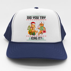 Did You Try Icing It Funny Gingerbread Christmas Holiday Trucker Hat