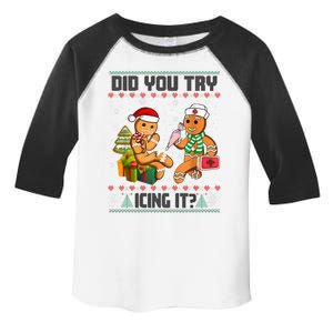 Did You Try Icing It Funny Gingerbread Christmas Holiday Toddler Fine Jersey T-Shirt