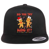 Did You Try Icing It Christmas Nurse Gingerbread  Flat Bill Trucker Hat