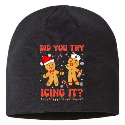 Did You Try Icing It Christmas Nurse Gingerbread  Sustainable Beanie