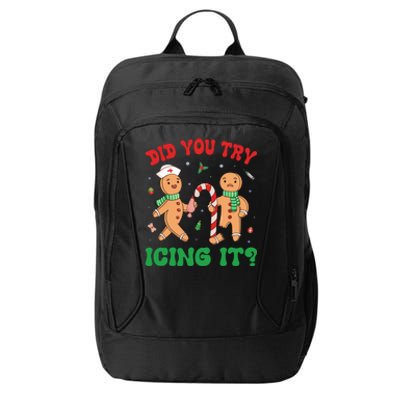 Did You Try Icing It Retro Christmas Gingerbread Nurse Squad City Backpack