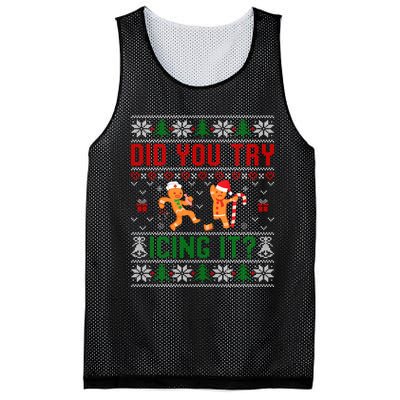 Did You Try Icing It Funny Nurse Ugly Christmas Sweater Sweatshirt Mesh Reversible Basketball Jersey Tank