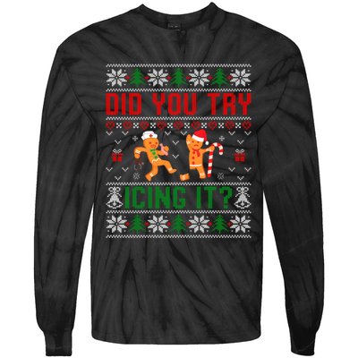 Did You Try Icing It Funny Nurse Ugly Christmas Sweater Sweatshirt Tie-Dye Long Sleeve Shirt