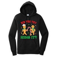 Did You Try Icing It Retro Christmas Gingerbread Nurse Squad Women's Pullover Hoodie