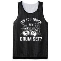 Did You Touch My Drum Set Funny Drummer Percussion Drums Mesh Reversible Basketball Jersey Tank