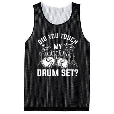 Did You Touch My Drum Set Funny Drummer Percussion Drums Mesh Reversible Basketball Jersey Tank