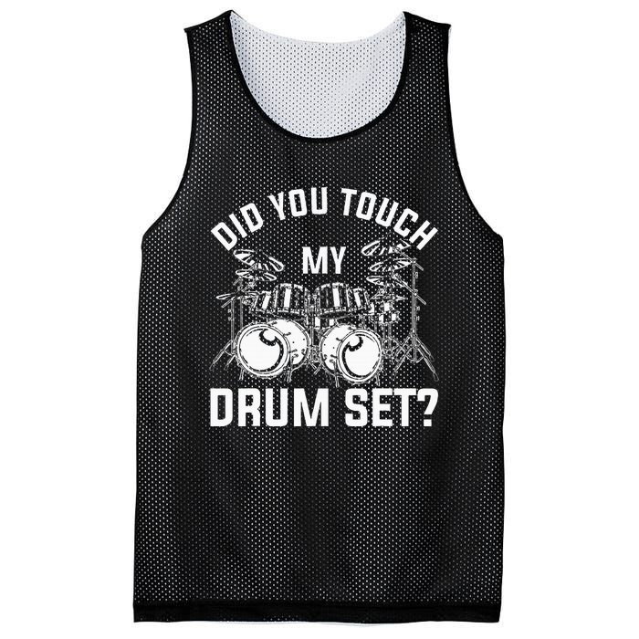 Did You Touch My Drum Set Funny Drummer Percussion Drums Mesh Reversible Basketball Jersey Tank