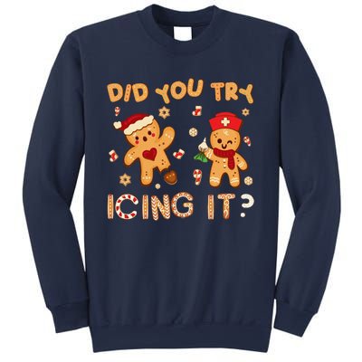 Did You Try Icing It Christmas School Nurse Emergency Nurse Sweatshirt