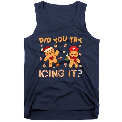 Did You Try Icing It Christmas School Nurse Emergency Nurse Tank Top