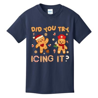 Did You Try Icing It Christmas School Nurse Emergency Nurse Kids T-Shirt