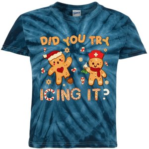 Did You Try Icing It Christmas School Nurse Emergency Nurse Kids Tie-Dye T-Shirt