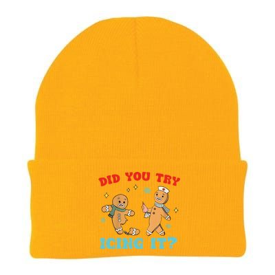 Did You Try Icing It Christmas Nurse Gift Knit Cap Winter Beanie