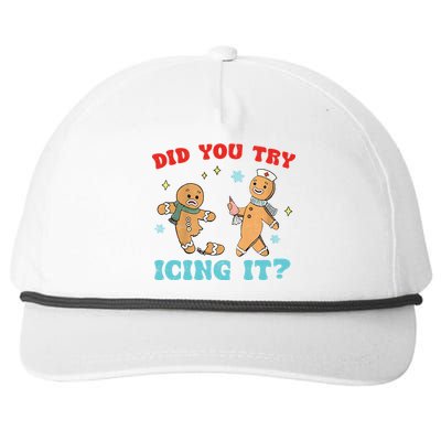 Did You Try Icing It Christmas Nurse Gift Snapback Five-Panel Rope Hat