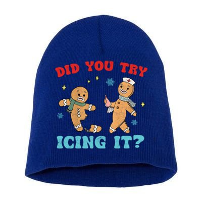 Did You Try Icing It Christmas Nurse Gift Short Acrylic Beanie