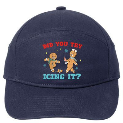 Did You Try Icing It Christmas Nurse Gift 7-Panel Snapback Hat