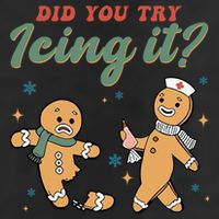 Did You Try Icing It Funny Gingerbread Funny Christmas 7 Panel Mesh Trucker Snapback Hat
