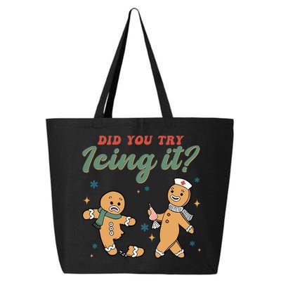 Did You Try Icing It Funny Gingerbread Funny Christmas 25L Jumbo Tote