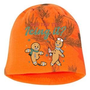 Did You Try Icing It Funny Gingerbread Funny Christmas Kati - Camo Knit Beanie