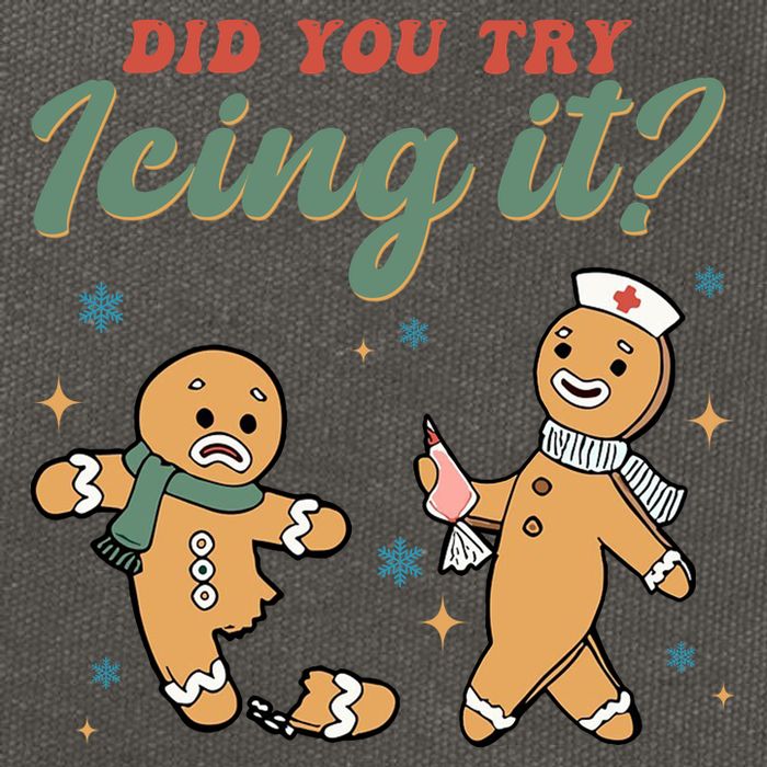Did You Try Icing It Funny Gingerbread Funny Christmas Cotton Canvas Backpack