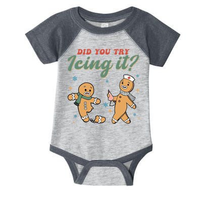 Did You Try Icing It Funny Gingerbread Funny Christmas Infant Baby Jersey Bodysuit