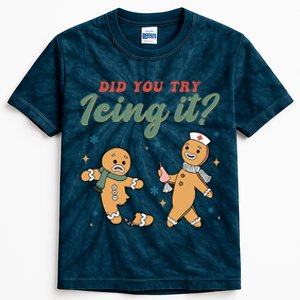 Did You Try Icing It Funny Gingerbread Funny Christmas Kids Tie-Dye T-Shirt