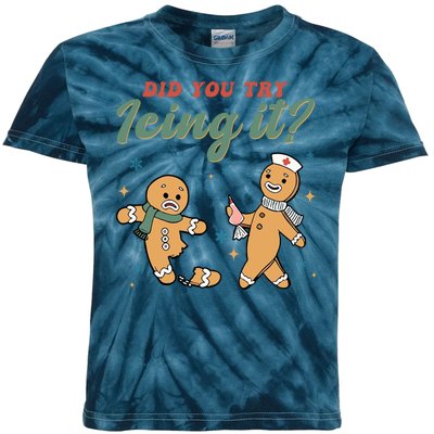 Did You Try Icing It Funny Gingerbread Funny Christmas Kids Tie-Dye T-Shirt