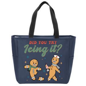 Did You Try Icing It Funny Gingerbread Funny Christmas Zip Tote Bag