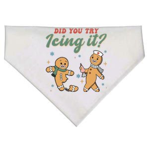 Did You Try Icing It Funny Gingerbread Funny Christmas USA-Made Doggie Bandana