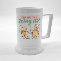 Did You Try Icing It Funny Gingerbread Funny Christmas Beer Stein