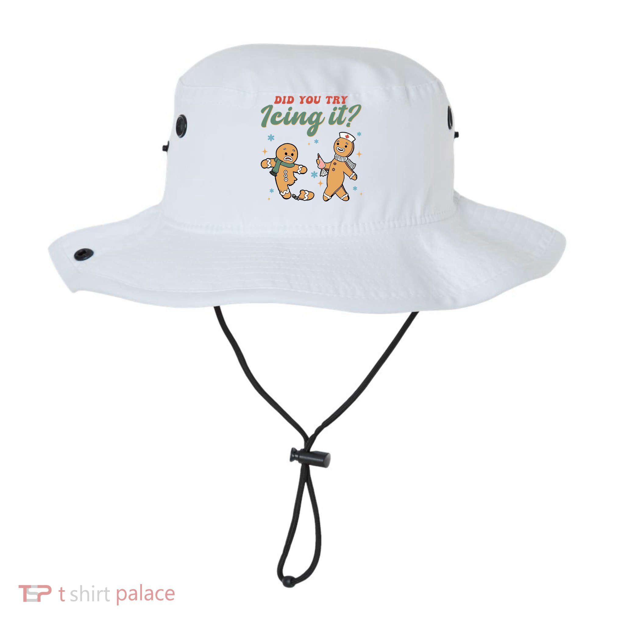 Did You Try Icing It Funny Gingerbread Funny Christmas Bucket Hat