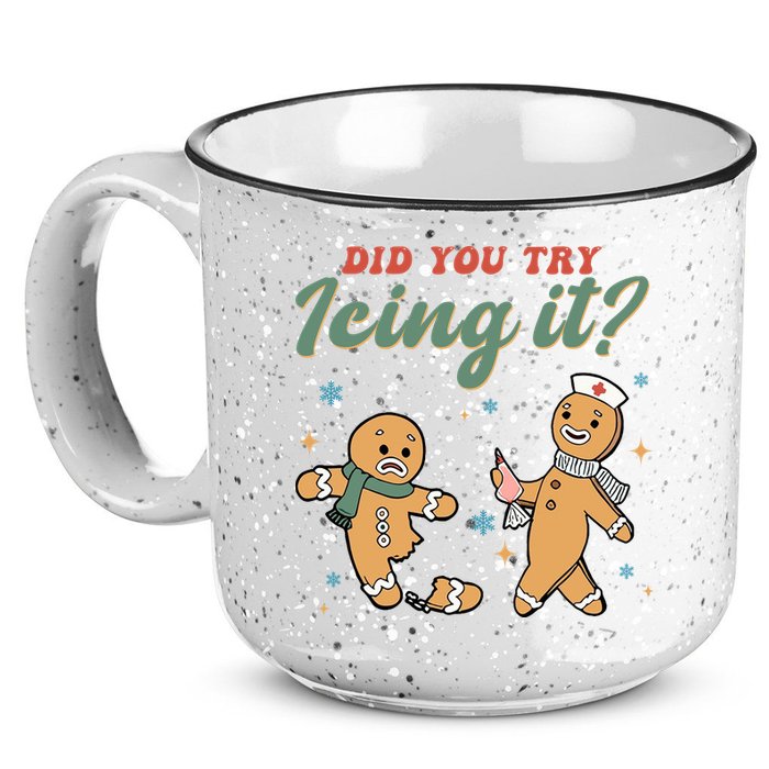 Did You Try Icing It Funny Gingerbread Funny Christmas 15oz Campfire Ceramic Mug