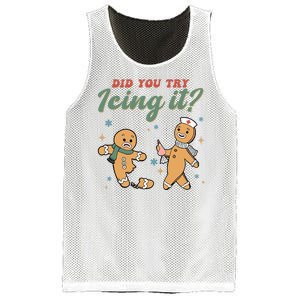 Did You Try Icing It Funny Gingerbread Funny Christmas Mesh Reversible Basketball Jersey Tank