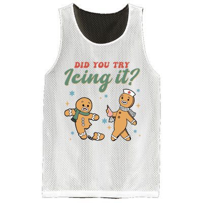 Did You Try Icing It Funny Gingerbread Funny Christmas Mesh Reversible Basketball Jersey Tank