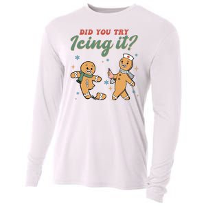 Did You Try Icing It Funny Gingerbread Funny Christmas Cooling Performance Long Sleeve Crew