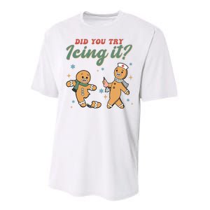 Did You Try Icing It Funny Gingerbread Funny Christmas Performance Sprint T-Shirt