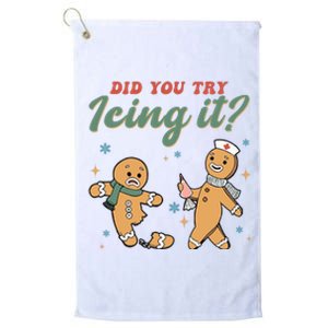 Did You Try Icing It Funny Gingerbread Funny Christmas Platinum Collection Golf Towel