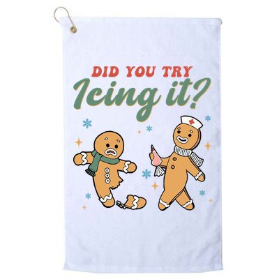Did You Try Icing It Funny Gingerbread Funny Christmas Golf Towel