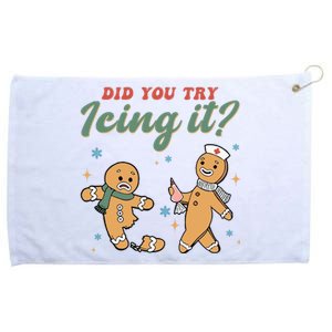 Did You Try Icing It Funny Gingerbread Funny Christmas Grommeted Golf Towel