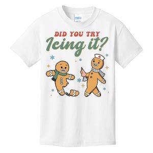 Did You Try Icing It Funny Gingerbread Funny Christmas Kids T-Shirt